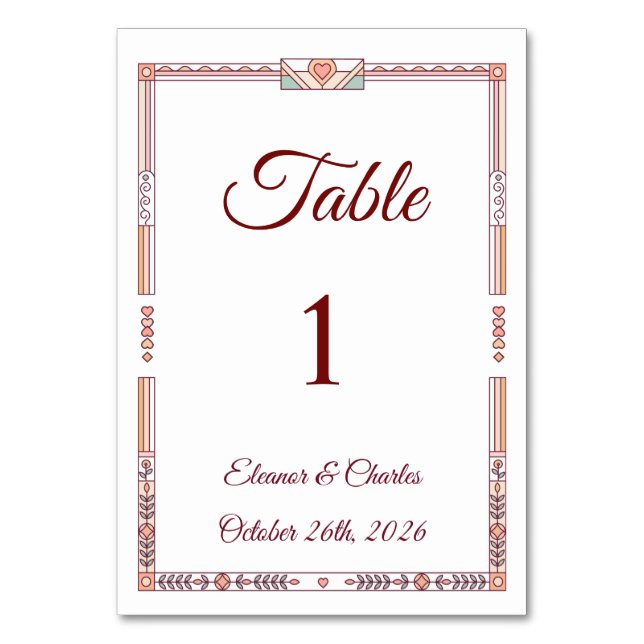 Numéro De Table Mariage Art Déco de Conte de Fées (Par défaut)