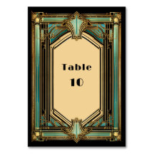 Mariage Art Déco Or Turquoise Noir