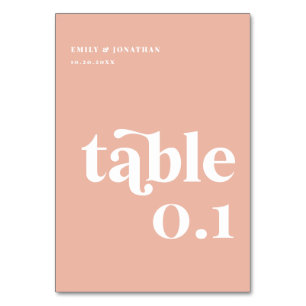 Numéro De Table Mariage au coucher de soleil aux pêches estivales