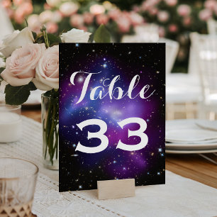 Numéro De Table Mariage au planétarium de l'amas de galaxies pourp