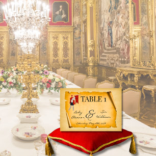Numéro De Table Mariage au Style de Parchemin Médiéval Vieilli