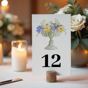 Numéro De Table Mariage avec Urne Florale de Jardin Toscane Romant