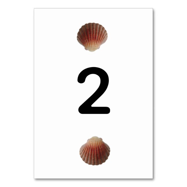 Numéro De Table Mariage Beach Seashell Clams (Par défaut)
