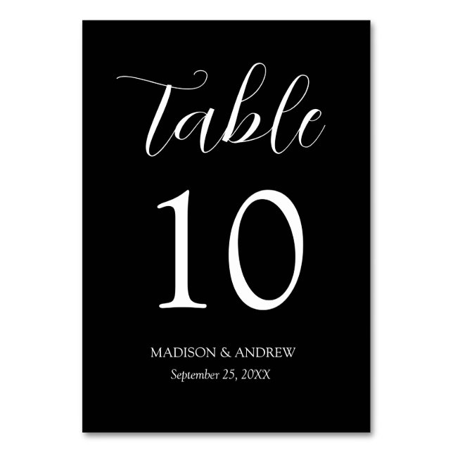 Numéro De Table Mariage Black Modern Elegance (Par défaut)