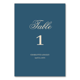 Numéro De Table Mariage Blanc de la Marine