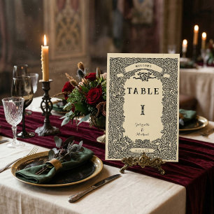Numéro De Table Mariage Blason Dragon Nœud Celtique Vintage