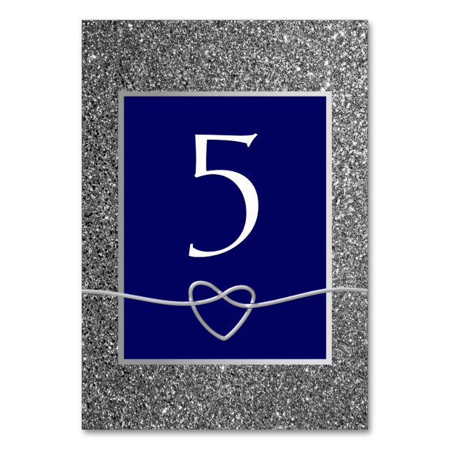 Numéro De Table Mariage Bleu Argent (Par défaut)