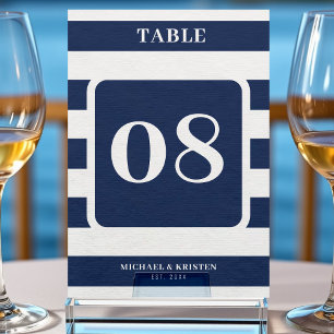 Numéro De Table Mariage Bleu Nautique