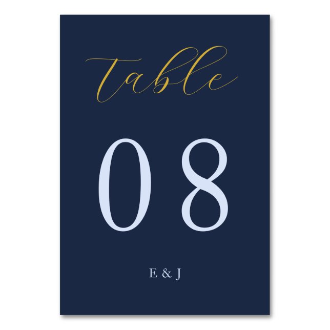 Numéro De Table Mariage bleu opulent (Par défaut)