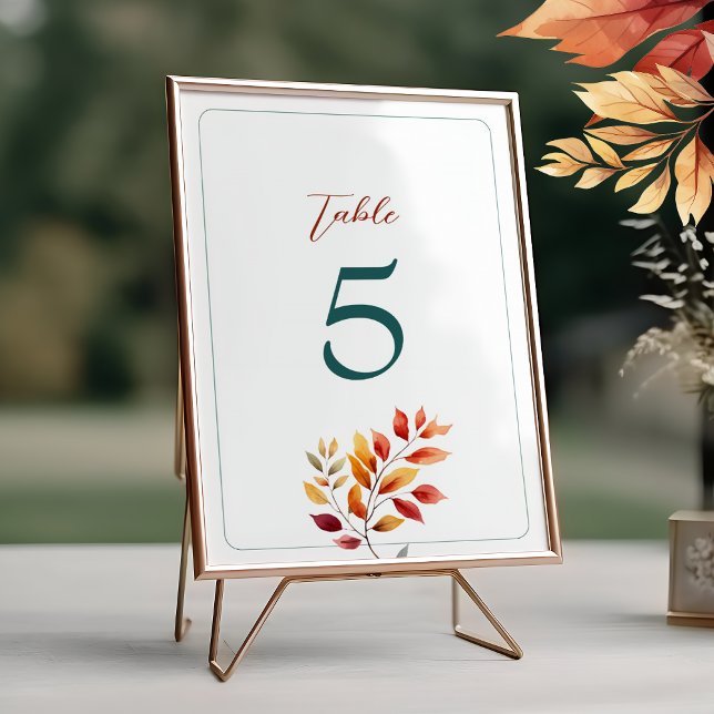 Numéro De Table Mariage Bohème d'Automne (Créateur téléchargé)
