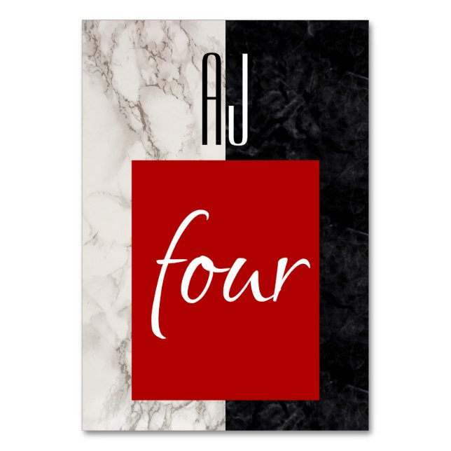 Numéro De Table Mariage Calligraphié Rouge (Par défaut)