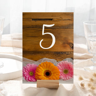 Numéro De Table Mariage campagnard Daisy Trio Numéros de tableau