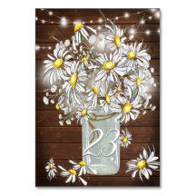 Mariage campagnard Mason Jar Daisies BarefootBride