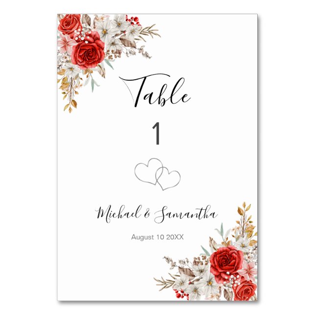 Numéro De Table Mariage campagnard Rose rustique (Par défaut)