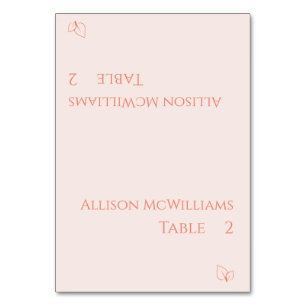 Numéro De Table Mariage Cartes-Végétarien-Blush