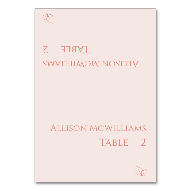 Numéro De Table Mariage Cartes-Végétarien-Blush (Par défaut)