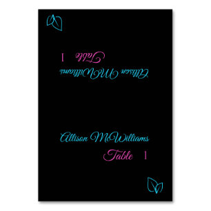 Numéro De Table Mariage Cartes-Végétarien Icône Bleu et Rose-
