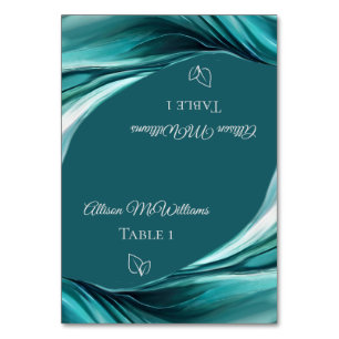Numéro De Table Mariage Cartes-Végétarien Icône Émeraude Vert-