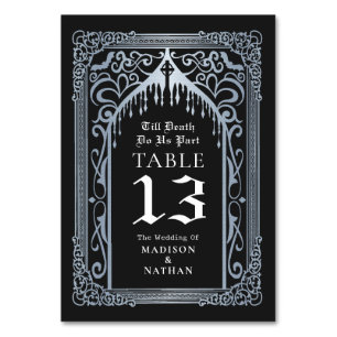 Numéro De Table Mariage Cathédrale Vampire Gothique Argent