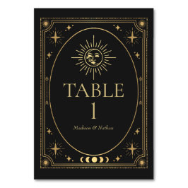 Numéro De Table Mariage céleste de Tarot gothique noir