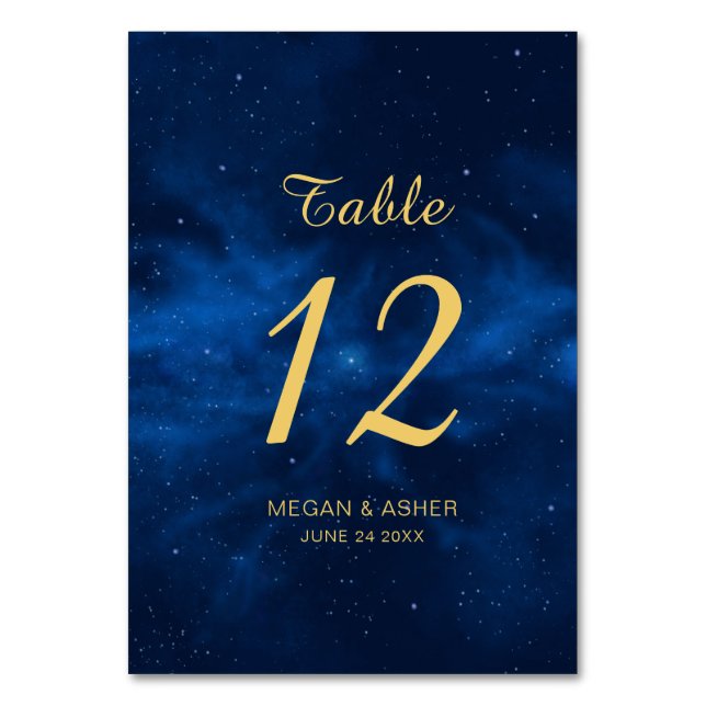 Numéro De Table Mariage Celestial Blue Gold Universe (Par défaut)