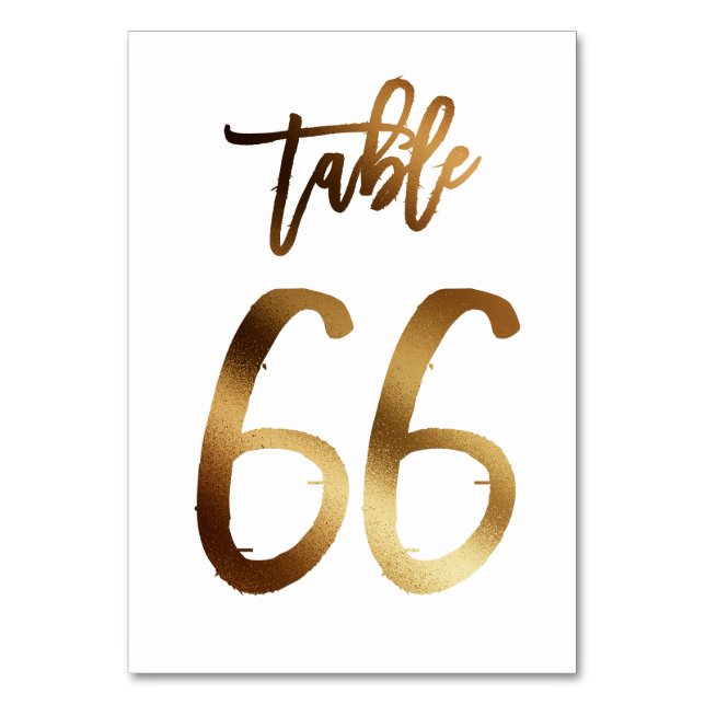 Numéro de table mariage chic de feuille d'or | Tab (Par défaut)