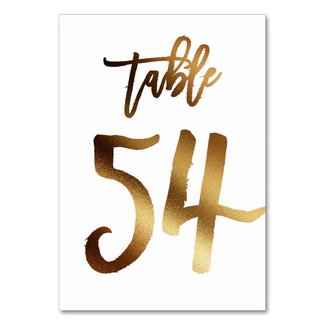 Numéro de table mariage chic de feuille d'or | Tab (Par défaut)