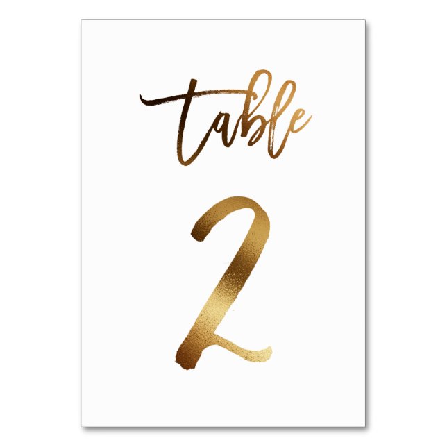 Numéro de table mariage chic de feuille d'or | Tab (Par défaut)