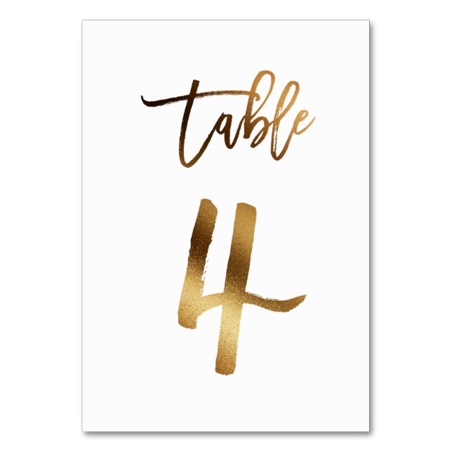 Numéro de table mariage chic de feuille d'or | Tab (Par défaut)