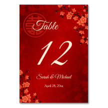 Mariage chinois en fleurs de cerisiers rouges