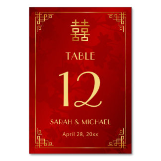 Numéro De Table Mariage chinois moderne