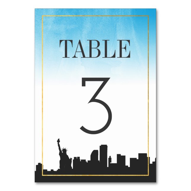 Numéro De Table Mariage classique de New York (Par défaut)