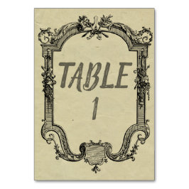 Numéro De Table Mariage classique Vintage vert noir