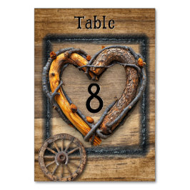 Numéro De Table Mariage Country Western Cadre de brindilles Roue d