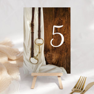 Numéro De Table Mariage Country Western en Satin Blanc et Mors de
