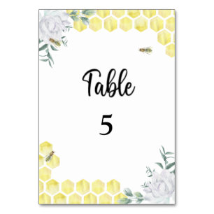 Numéro De Table Mariage d'abeille miel