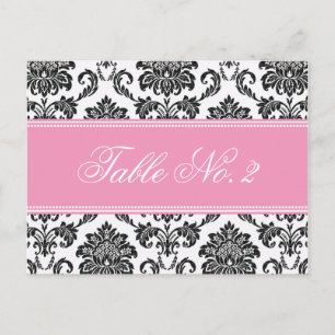 Numéro de table Mariage damassé rose