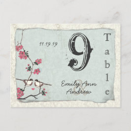 Numéro de table Mariage damassé vintage Cherry Blo