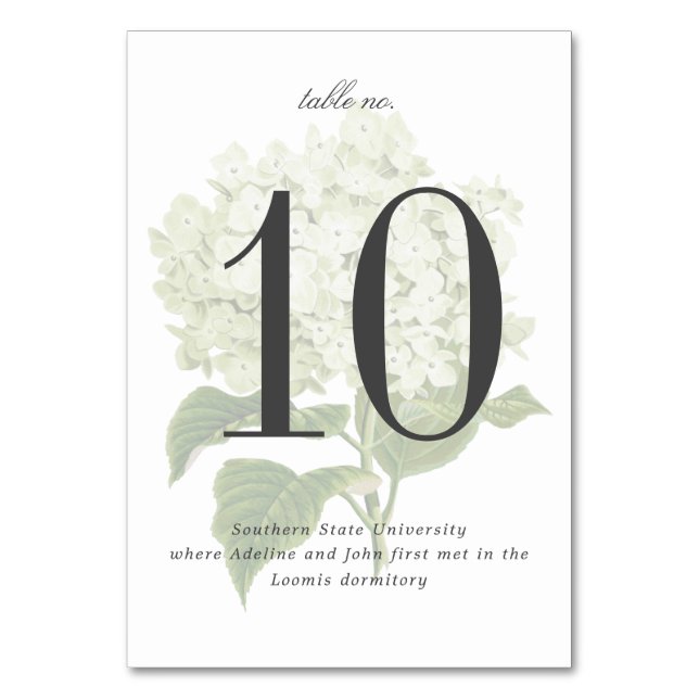 Numéro De Table Mariage dans le jardin d'Hydrangea blanc (Par défaut)