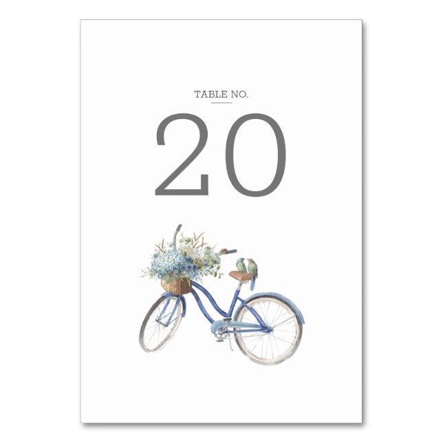 Numéro De Table Mariage d'aquarelle bleu bohème (Par défaut)