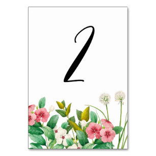 Numéro De Table Mariage d'aquarelle périphérique fleur sauvage