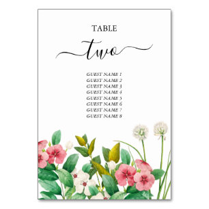 Numéro De Table Mariage d'aquarelle périphérique fleur sauvage