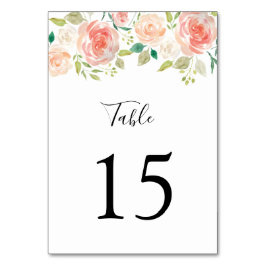Numéro De Table Mariage d'aquarelle rose orange vif