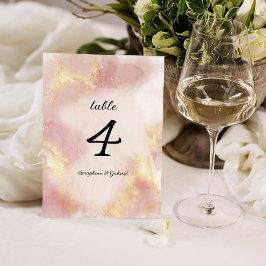 Numéro De Table Mariage d'aquarelle rose paradisiaque Numéro de ta