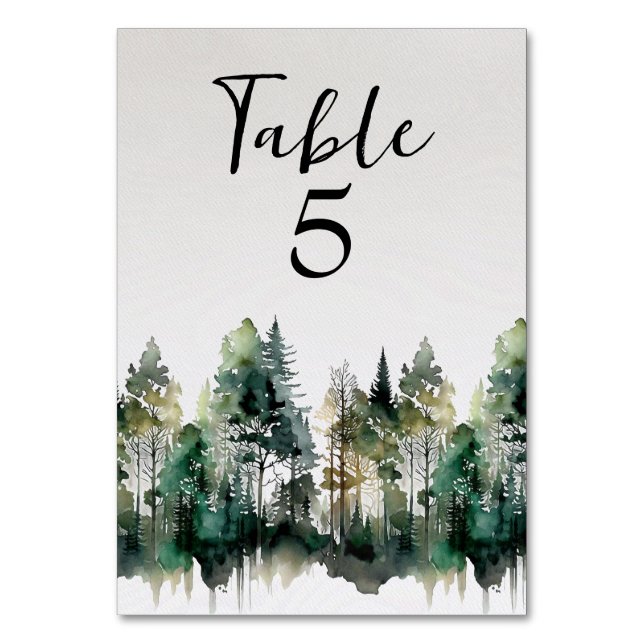 Numéro De Table Mariage d'aquarelle rustique (Par défaut)