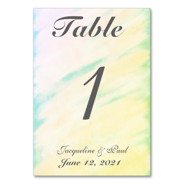 Numéro De Table Mariage d'aquarelle tropicale n° de tableau (Par défaut)