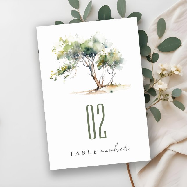 Numéro De Table Mariage d'arbre botanique simple minimal (Créateur téléchargé)