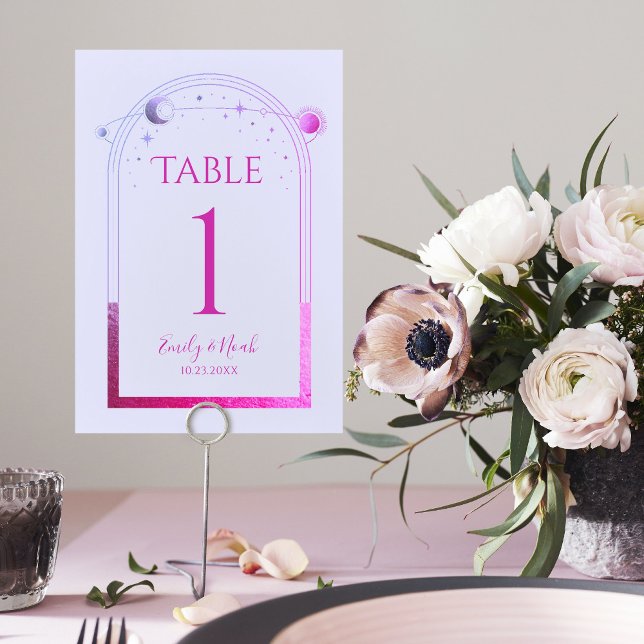 Numéro De Table Mariage d'astronomie de Lavande rose de Lavande (Créateur téléchargé)