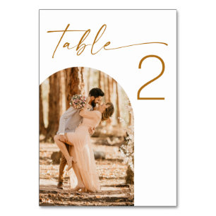 Numéro De Table Mariage de automne   Photo Arc moderne à deux face
