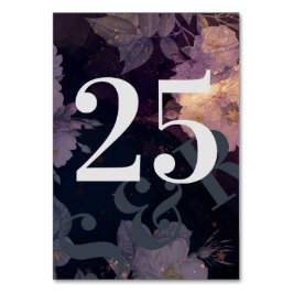 Numéro De Table Mariage de automne violet Monogramme moderne